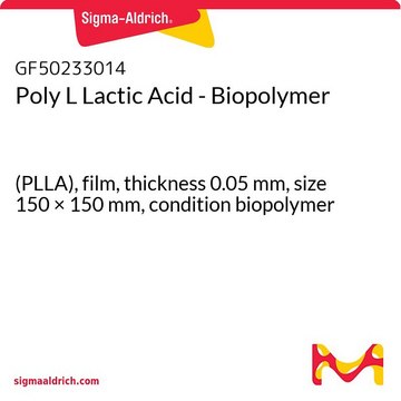 Poly L Lactic Acid - Biopolymer (PLLA), film, thickness 0.05&#160;mm, size 150 × 150&#160;mm, condition biopolymer