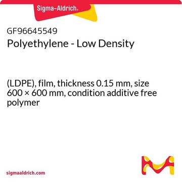 Polyethylene - Low Density (LDPE), film, thickness 0.15&#160;mm, size 600 × 600&#160;mm, condition additive free polymer