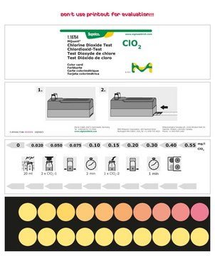 Chlorine Dioxide Test colorimetric, 0.020-0.55&#160;mg/L (ClO2), for use with MCOLORTEST&#174;