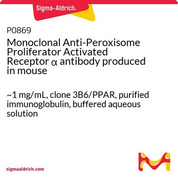 Monoclonal Anti-Peroxisome Proliferator Activated Receptor &#945; antibody produced in mouse ~1&#160;mg/mL, clone 3B6/PPAR, purified immunoglobulin, buffered aqueous solution