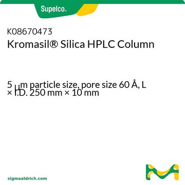 Kromasil&#174; Silica HPLC Column 5&#160;&#956;m particle size, pore size 60&#160;Å, L × I.D. 250&#160;mm × 10&#160;mm