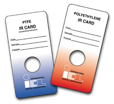 Disposable polyethylene IR sample cards Single substrate aperature