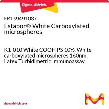 Estapor&#174; White Carboxylated microspheres K1-010 White COOH PS 10%, White carboxylated microspheres 160nm, Latex Turbidimetric Immunoassay - For ordering, click "Request more information"