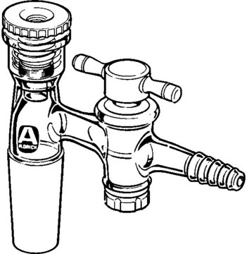 Tubing adapter with Torion&#8482; connection and stopcock O.D. 3/16&#160;in., PTFE stopcock, male joint: ST/NS 14/20