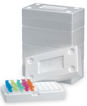 Microtube Storage Box to hold, 50&#160;tube(s), white expanded polystyrene rack