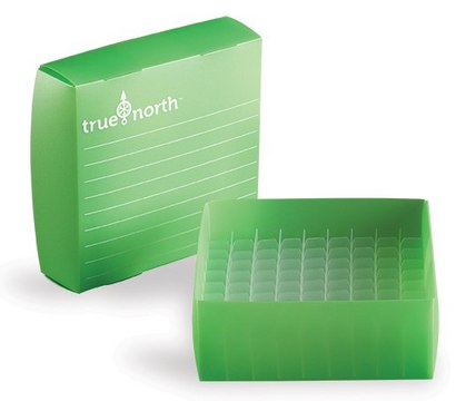 TrueNorth&#174; Flatpack PP Thin Film Freezer Boxes Holds 81 x 1.5-2 mL tubes, green, pk of 10