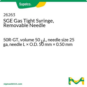 配备可拆卸针头的 SGE 气密注射器 50R-GT, volume 50&#160;&#956;L, needle size 25 ga, needle L × O.D. 50&#160;mm × 0.50&#160;mm