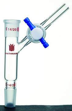 Synthware&#8482; connecting adapter with PTFE stopcock joint: ST/NS 24/40