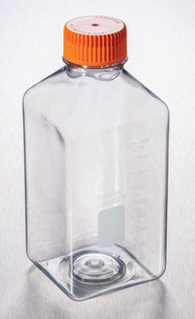 Corning&#174; square PET storage bottles square clear PET, sterile, capacity 1000&#160;mL, screw cap, case of 24