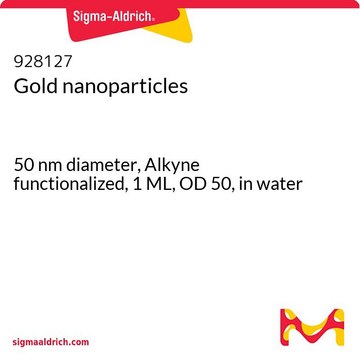 Gold nanoparticles 50&#160;nm diameter, Alkyne functionalized, 1 ML, OD 50, in water