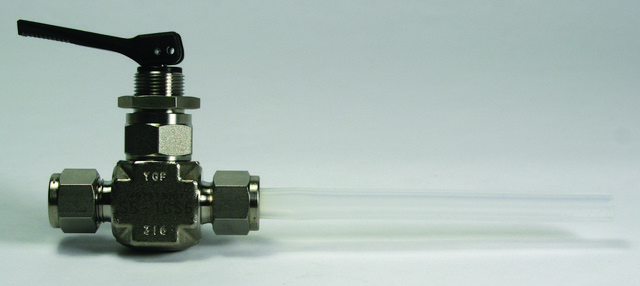 Pure-Pac&#174; dispense toggle valve assembly w/ 3/8 in. tube fitting and PFA tubing