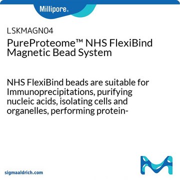 PureProteome&#8482; NHS FlexiBind Magnetic Bead System NHS FlexiBind beads are suitable for Immunoprecipitations, purifying nucleic acids, isolating cells and organelles, performing protein-protein interaction studies and many other applications.