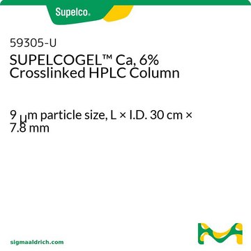 SUPELCOGEL&#8482; Ca，6% 交联 ，HPLC 色谱柱 9&#160;&#956;m particle size, L × I.D. 30&#160;cm × 7.8&#160;mm