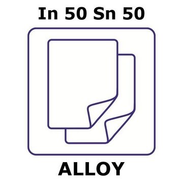 Indium-tin alloy, In50Sn50 foil, 100 x 100mm, 0.25mm thickness