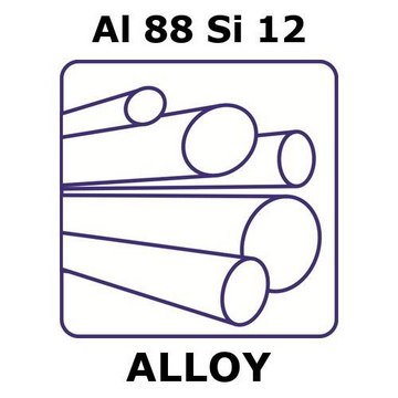 Aluminum/Silicon rod, Al88%/Si12%, 10&#160;mm diameter, length 1000 mm, condition extruded