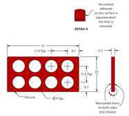 Grace Bio-Labs Press-To-Seal silicone isolator, PSA one side (Adhesive on one side)