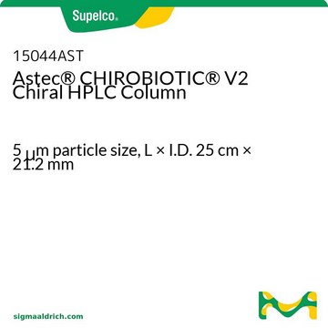 Astec&#174; CHIROBIOTIC&#174; V2手性HPLC色谱柱 5&#160;&#956;m particle size, L × I.D. 25&#160;cm × 21.2&#160;mm