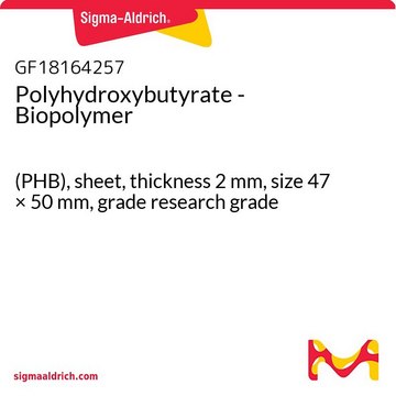 Polyhydroxybutyrate - Biopolymer (PHB), sheet, thickness 2&#160;mm, size 47 × 50&#160;mm, grade research grade