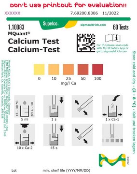 钙测试 colorimetric, 10-100&#160;mg/L (Ca2+), MQuant&#174;