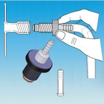 Ace-Safe&#174; tubing connector, UHDPE #15 to 1/4 in. I.D. tubing