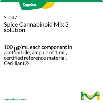 3种大麻素混标 溶液 100&#160;&#956;g/mL each component in acetonitrile, ampule of 1&#160;mL, certified reference material, Cerilliant&#174;