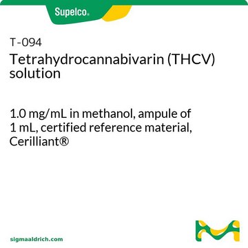 Tetrahydrocannabivarin (THCV) solution 1.0&#160;mg/mL in methanol, ampule of 1&#160;mL, certified reference material, Cerilliant&#174;