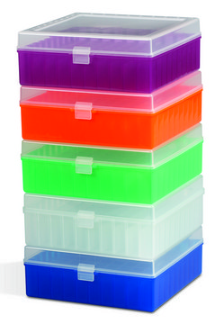 Bel-Art&#174; Freezer Storage Box no. of holes, 100, assorted colors polypropylene, pack of 5