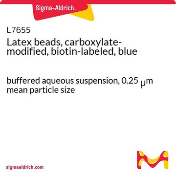 乳胶珠，羧酸盐改性，生物素标记，蓝色 buffered aqueous suspension, 0.25&#160;&#956;m mean particle size