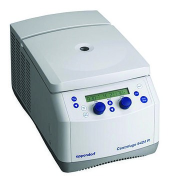 Eppendorf&#174; Centrifuge 5424/5424R 5424R, refrigerated, with rotor FA-45-24-11, rotary knobs, AC/DC input 120 V, 60 Hz, US 3-pin plug (US)