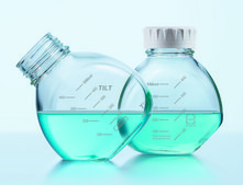 DURAN® TILT Media Bottle capacity 500 mL, screw top clear borosilicate glass 3.3 bottle, graduations, non-sterile