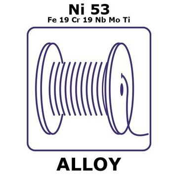 Inconel&#174; alloy 718 - heat resisting alloy, Ni53Fe19Cr19NbMoTi 50m wire, 0.5mm diameter, annealed