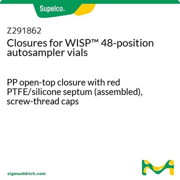 用于 WISP&#8482; 48 孔自动进样器样品瓶的瓶盖 PP open-top closure with red PTFE/silicone septum (assembled), screw-thread caps