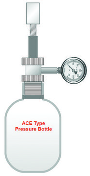 QianCap&#8482; safety cap system for Ace pressure tubes and bottles QianCap&#8482;-15 with pressure gauge, fits no. 15 internal thread