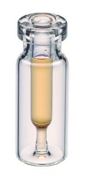 具有熔融玻璃内衬管的钳口样品瓶 volume 0.3&#160;mL, clear glass vial, Interlocked vial (with fused-in insert), crimp top, pkg of 100&#160;ea