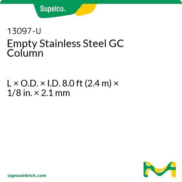 Empty Stainless Steel GC Column L × O.D. × I.D. 8.0&#160;ft (2.4&#160;m) × 1/8&#160;in. × 2.1&#160;mm