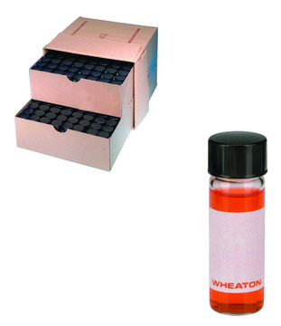 WHEATON&#174; clear sample vial with rubber lined cap packed in partitioned tray glass, tube capacity (4&#160;mL), screw cap