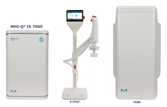 Milli-Q&#174; IX 7005 Pure Water Purification System The most advanced Milli-Q&#174; pure water system for the production of Elix&#174; quality water at a flow rate of 5 L/h., input: potable tap water, output: type 2 water (> 5&#160;M&#937;·cm)