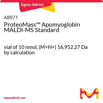 ProteoMass&#8482; Apomyoglobin MALDI-MS Standard vial of 10&#160;nmol, (M+H+) 16,952.27&#160;Da by calculation