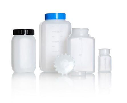 Azlon&nbsp;Square Bottles graduated, cap, Plug, translucent high-density polyethylene, capacity 50&#160;mL