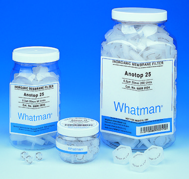 Whatman&#174; Anotop&#174; 25 Plus syringe filter pore size 0.02&#160;&#956;m, glass microfiber prefilter, sterile