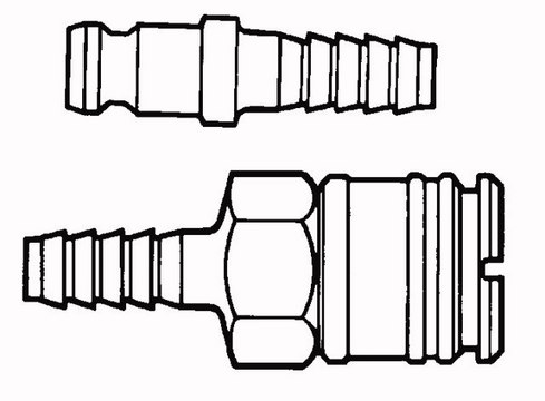 Quick-connect hose coupling for tubing i.d., 3/8&#160;in., Coupling