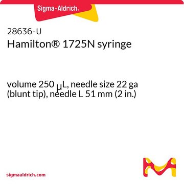 Hamilton&#174; 1725N 注射器 volume 250&#160;&#956;L, needle size 22 ga (blunt tip), needle L 51&#160;mm (2&#160;in.)