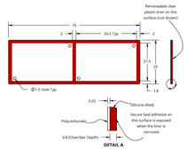 Grace Bio-Labs SecureSeal™ hybridization chambers wells, 2, well L × W × depth 34.5 mm × 21.5 mm × 0.8 mm, port diam. 1.5 mm