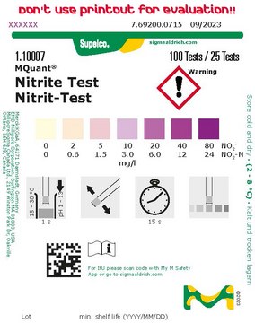 Nitrite Test colorimetric, 2-80&#160;mg/L (NO2-), MQuant&#174;