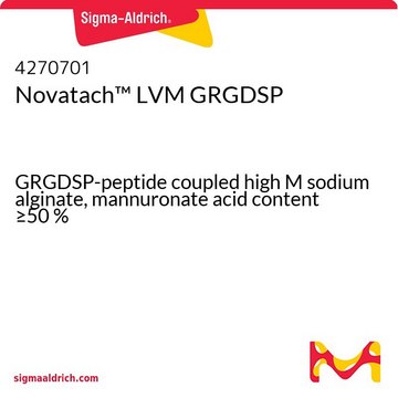 Novatach&#8482; LVM GRGDSP GRGDSP-peptide coupled high M sodium alginate, mannuronate acid content &#8805;50&#160;%