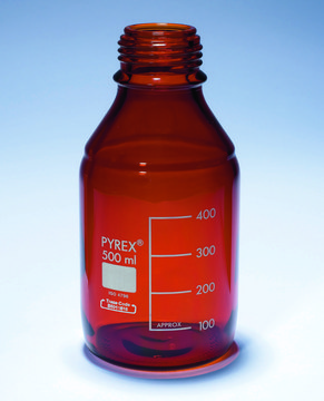 Pyrex&#174; Media-Lab Bottles, amber glass, with-out cap and pouring ring, with printed trace code capacity 1000&#160;mL