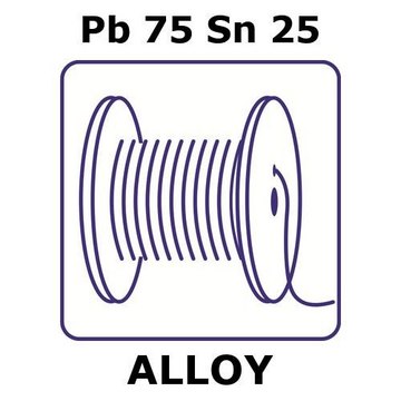 Lead-tin alloy, Pb75Sn25 10m wire, 0.9mm diameter, as drawn