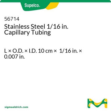 Stainless Steel 1/16 in. Capillary Tubing L × O.D. × I.D. 10&#160;cm × 1/16&#160;in. × 0.007&#160;in.