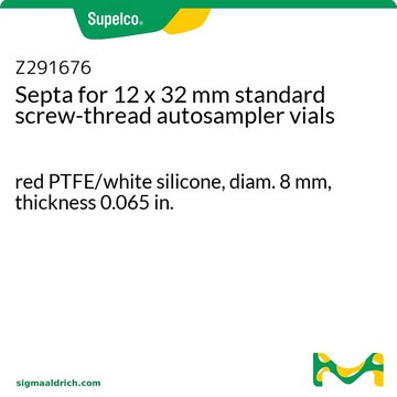 用于 12×32mm 标准螺纹自动进样器样品瓶的隔垫 red PTFE/white silicone, diam. 8&#160;mm, thickness 0.065&#160;in.