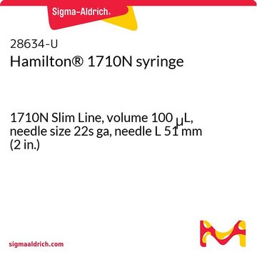 Hamilton&#174; 1710N 注射器 1710N Slim Line, volume 100&#160;&#956;L, needle size 22s ga, needle L 51&#160;mm (2&#160;in.)